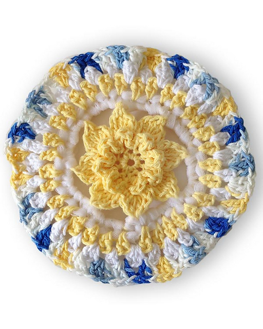 Center Flower Dishcloth