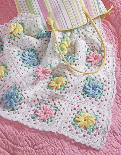 Pinwheel Rose Baby Afghan - PB220