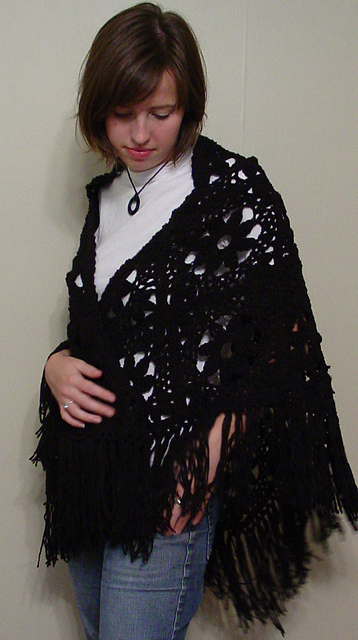 Lacy Floral Shawl and poncho set - PS048