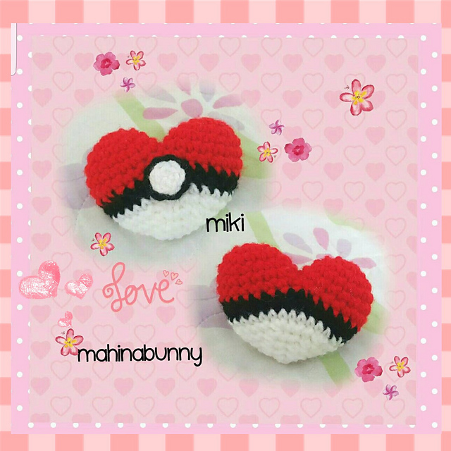 Pokeball Heart Amigurumi
