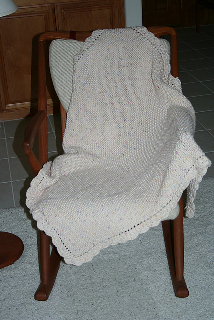 8 Ply Blanket with Crochet Edge