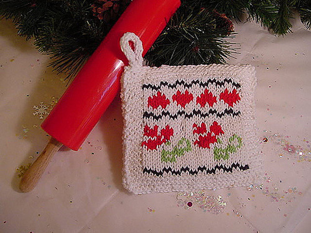 Christmas Rose Love Hot Pad