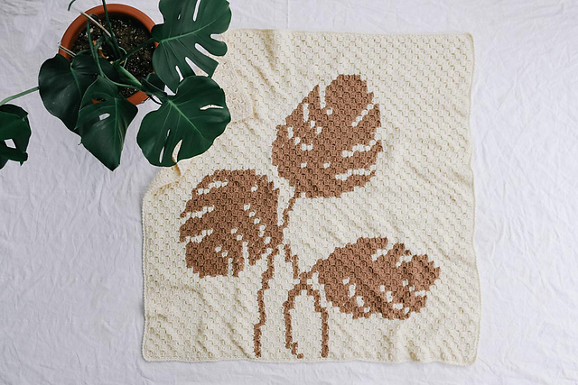 Montsera Leaf C2C Blanket