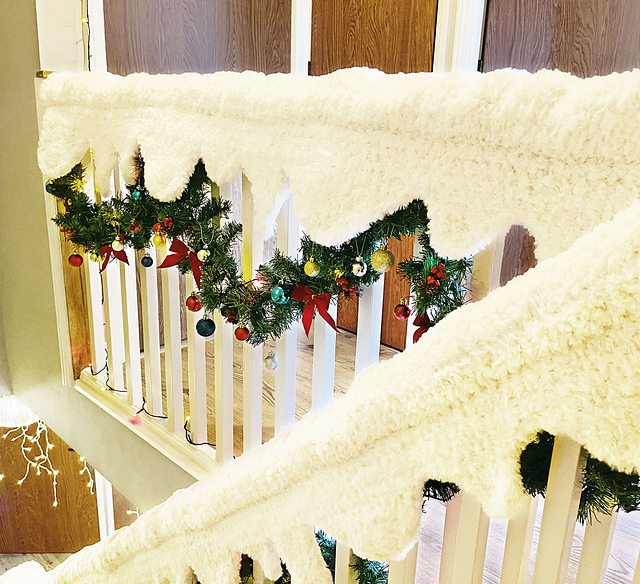 Snow Cascade Banister Cover