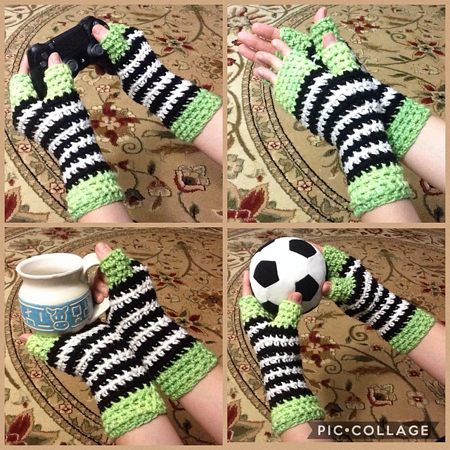 Crochet Pop Fingerless Gloves