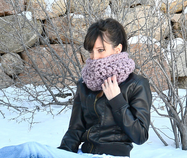 Plum One Hour Cowl