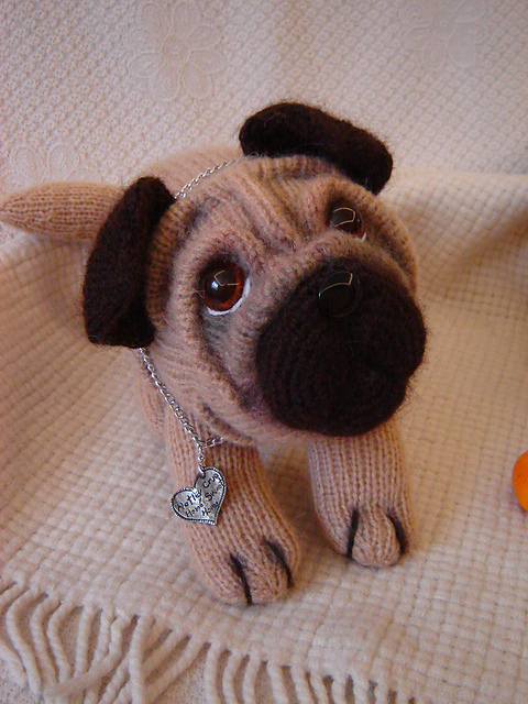 Knitted Dog Pug