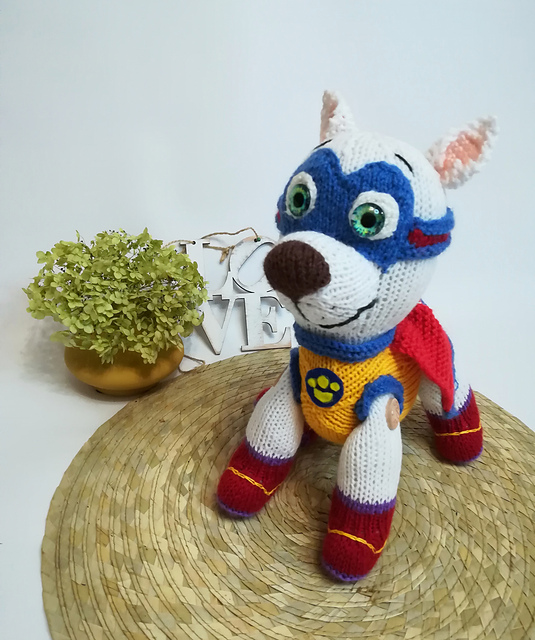 Knitted Apollo from "PAW PATROL"