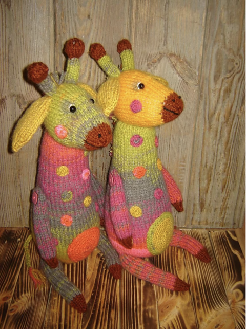 Knitted Rainbow giraffes