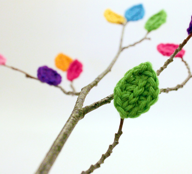 Crocheted Leaves - for the Naked Branch