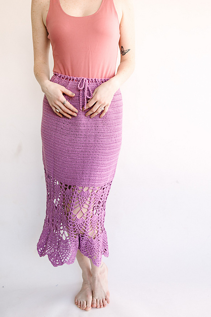 Viola Pineapple Crochet Maxi Skirt