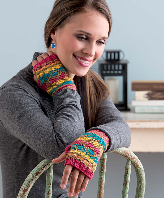 Turquoise Trail Fair Isle Wristers