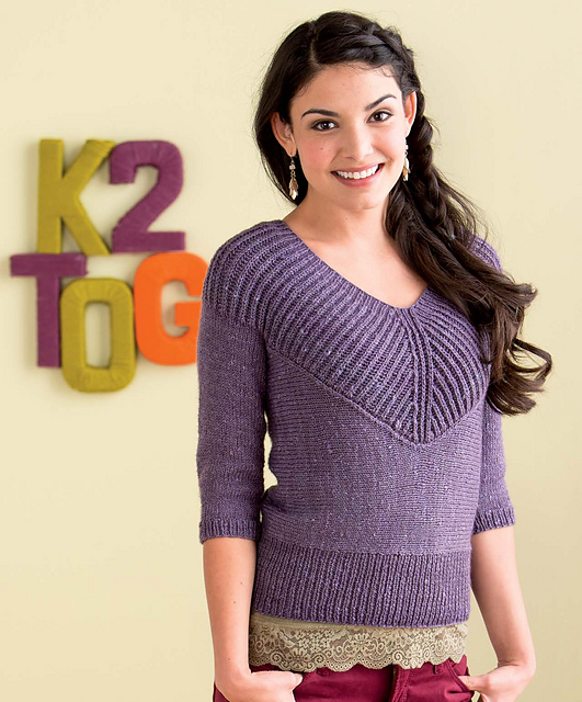Chevron Deep-V Pullover