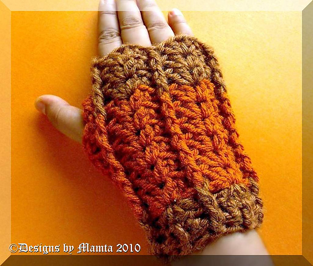 Pumpkin Fingerless Mitts