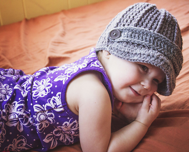 Ribbed Newsboy Beanie