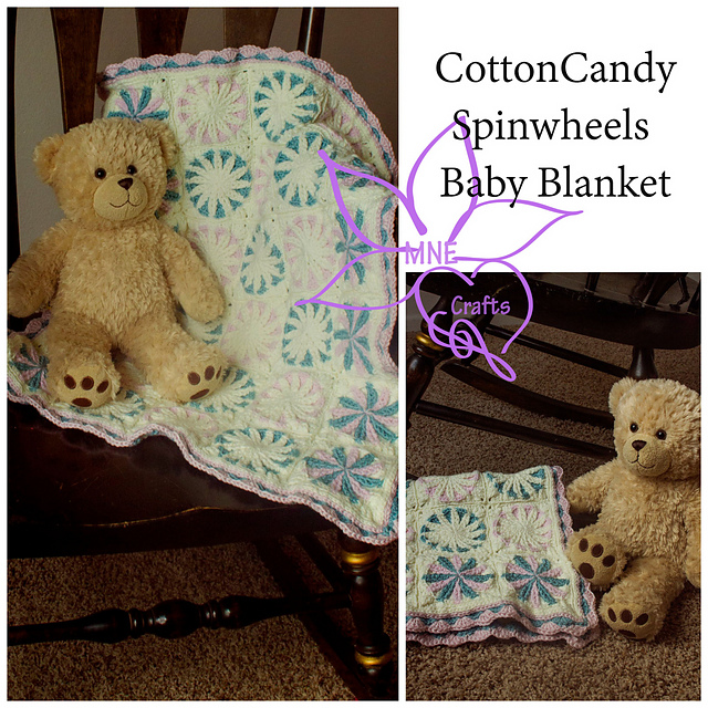 Cotton Candy Spinwheels Baby Blanket