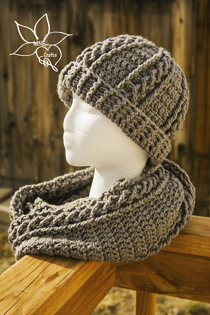 Cables & Braids Cowl & Beanie Set