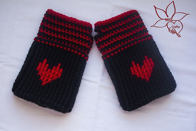 Warm with Love Fingerless Gloves