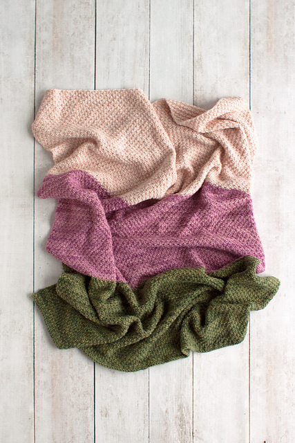 Simple Worsted Moss Stitch Baby Blanket