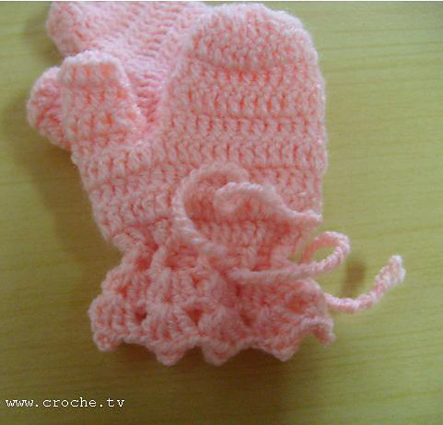 Luva baby crochet