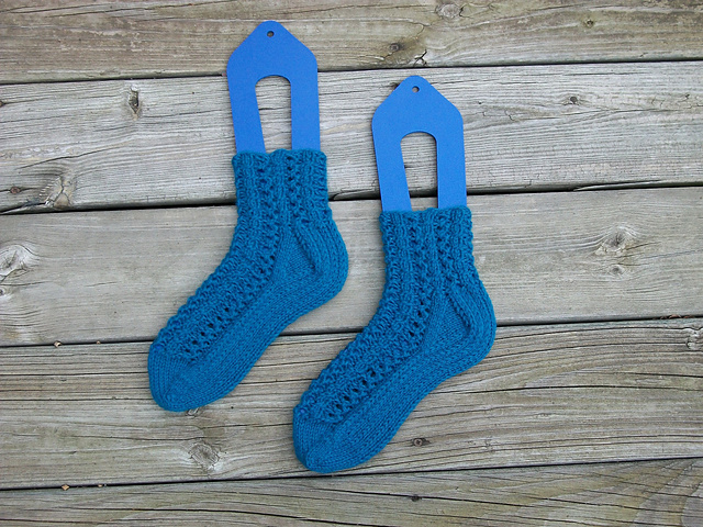 Lacy Ribs and Cables House Socks
