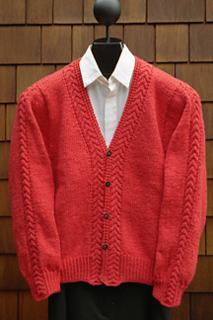 Cabled V Neck Jacket
