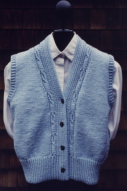 Mari Sweaters MS 131 Cabled V Neck Vest