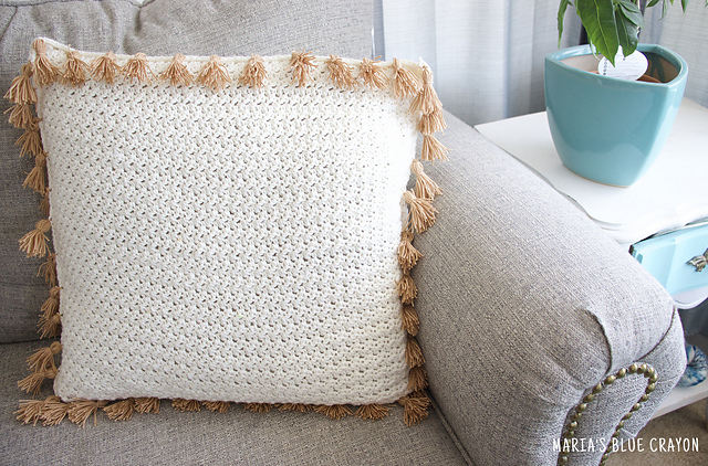 Crochet Pillow with Tassels