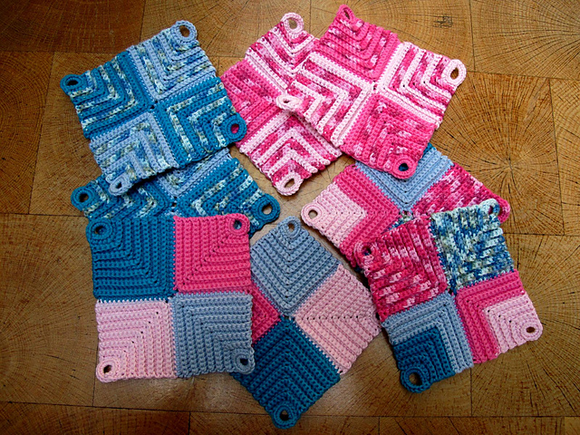 Topflappen aus 4 Quadraten