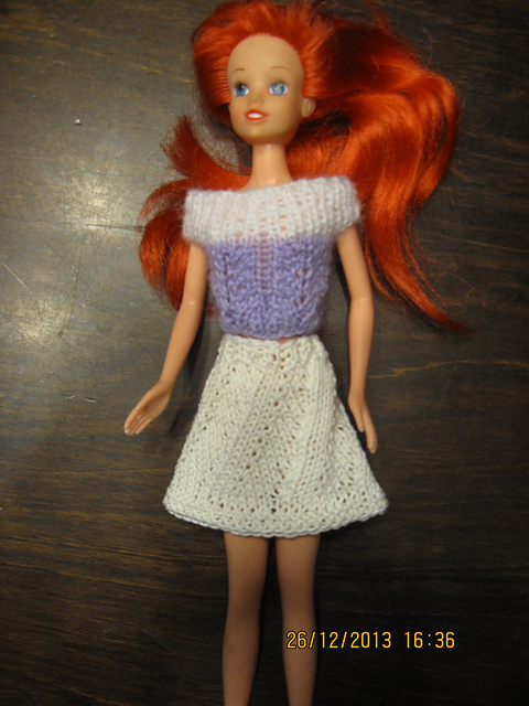 #0186 Cherry Skirt and White Top