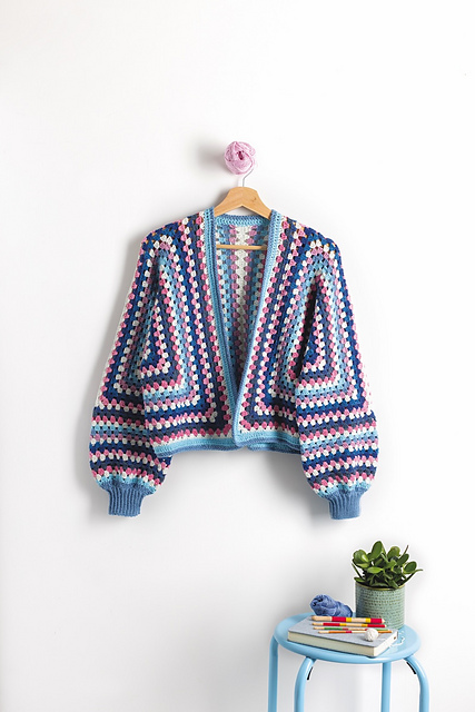 Blue Skies Granny Hexie Cardigan