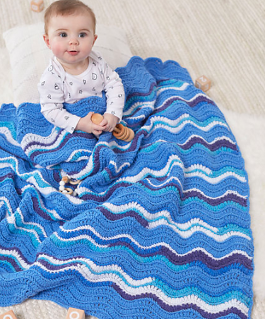 Ridged Ripples Baby Blanket