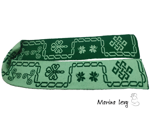 Celtic Irish Double knitted scarf