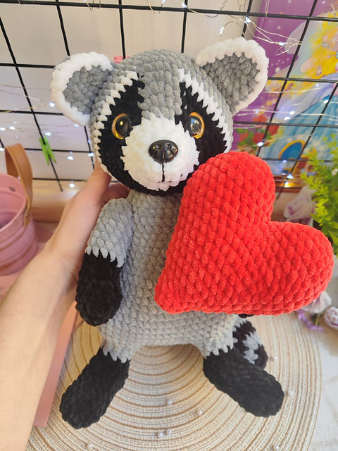 Big stuffed raccoon