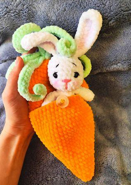 Bunny in a carrot plush toy