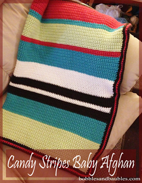Candy Stripes Baby Afghan