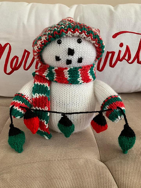 Snowman with Christmas Lights