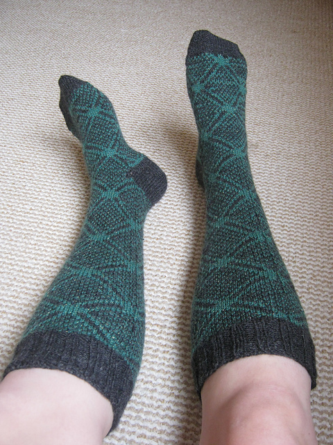 Gentleman's Stocking, Knitted in Alloa Plaid