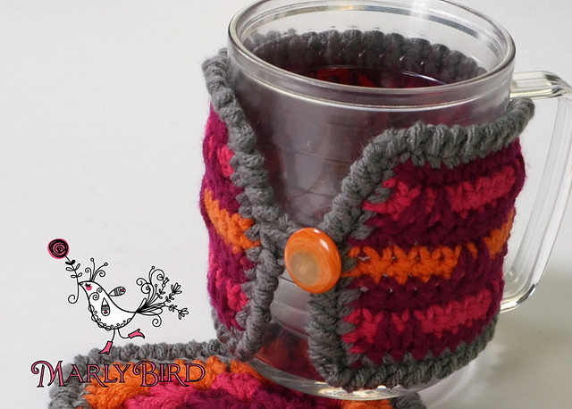 Spike Stitch Coffee Cozy