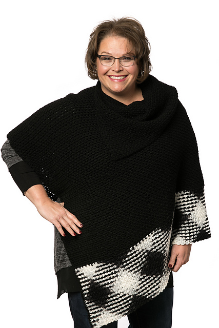 Planned Pooling Argyle Poncho