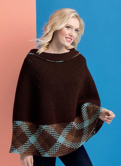 Planned Pooling Poncho with Raglan Yoke