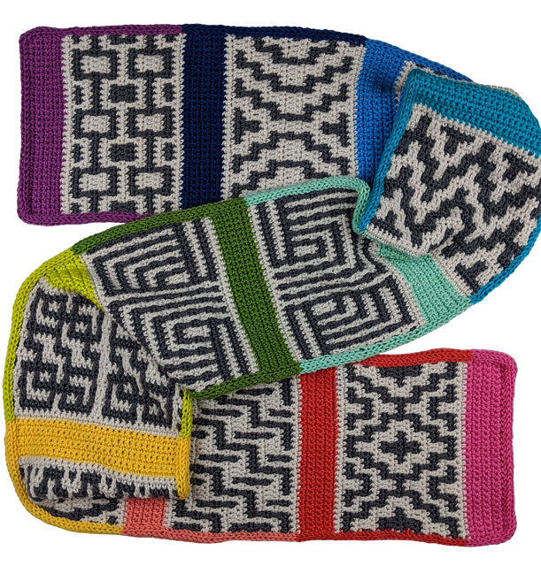 Mosaic Madness Crochet Scarf