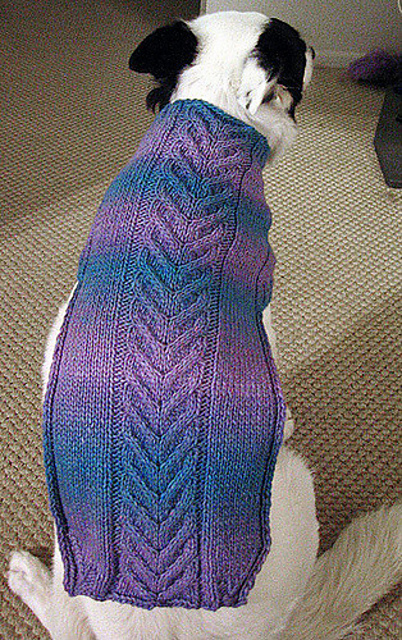 Fifi's Capelet/Canine Cable Knit Sweater