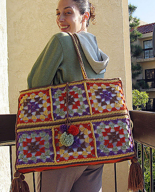 Grin and Bear It, Granny Square It bag
