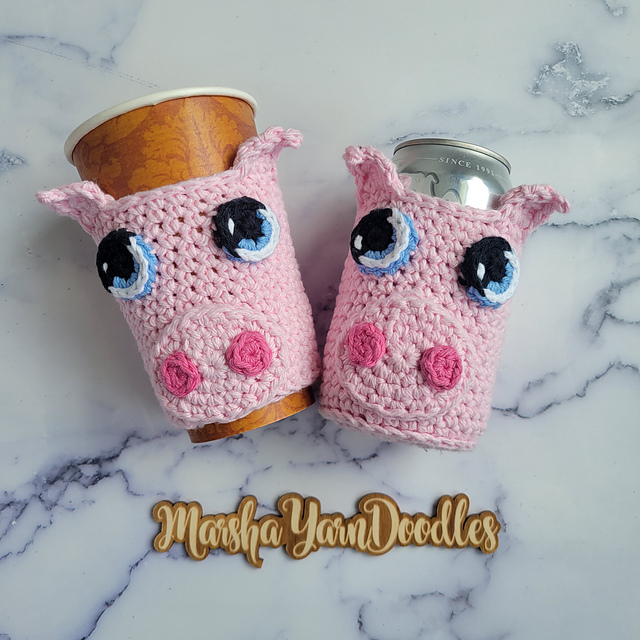Ravelry: Pickles the Pig Cup & Can Cozy pattern by Marsha Sparks