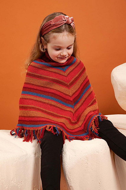 Poncho with fringes Una