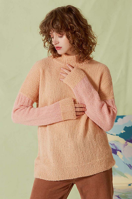 274-36 Pullover mit Kontrastärmeln
