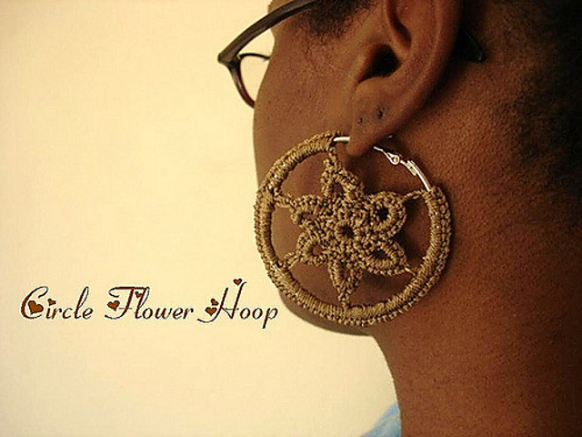 Circle Flower Hoops