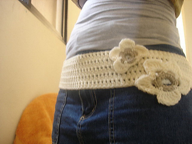 Hippy Crochet Flower Belt