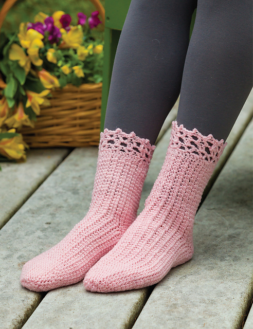 Picot-A-Boo Lace—or Not—Socks